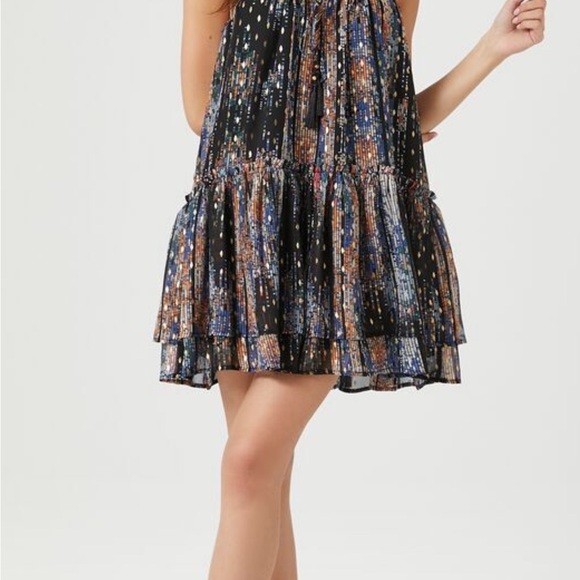 Chiffon Abstract Print Mini Dress - Picture 3 of 6